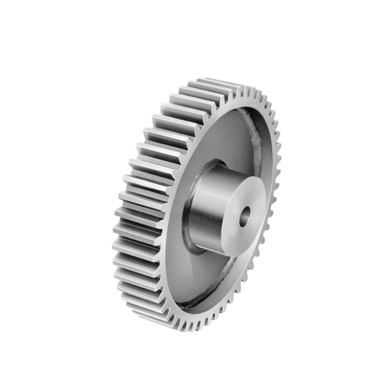 Precision hardened steel spur gear with straight teeth